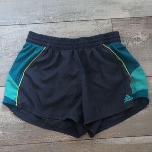 adidas Women's Athletic Shorts in Black with Teal Accents